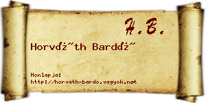 Horváth Bardó névjegykártya